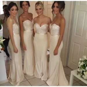 Hebeos Champagne Gold Sequin Mermaid Dress